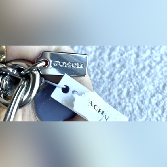 COACH Cobalt Blue Heart Coin Purse/Keychain with Silver Hardware. NWT!! - Picture 12 of 13